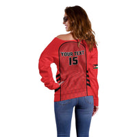 Custom Jordan Football 2026 Off Shoulder Sweater Desert Falcons Rising - Red