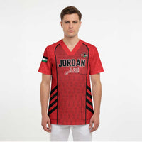 Custom Jordan Football 2026 Scrub Top Desert Falcons Rising - Red