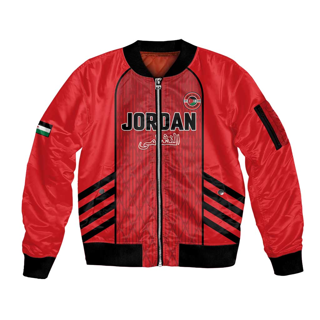 Custom Jordan Football 2026 Sleeve Zip Bomber Jacket Desert Falcons Rising - Red