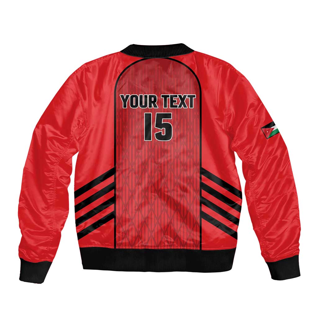 Custom Jordan Football 2026 Sleeve Zip Bomber Jacket Desert Falcons Rising - Red