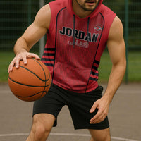 Custom Jordan Football 2026 Sleeveless Hoodie Desert Falcons Rising - Red