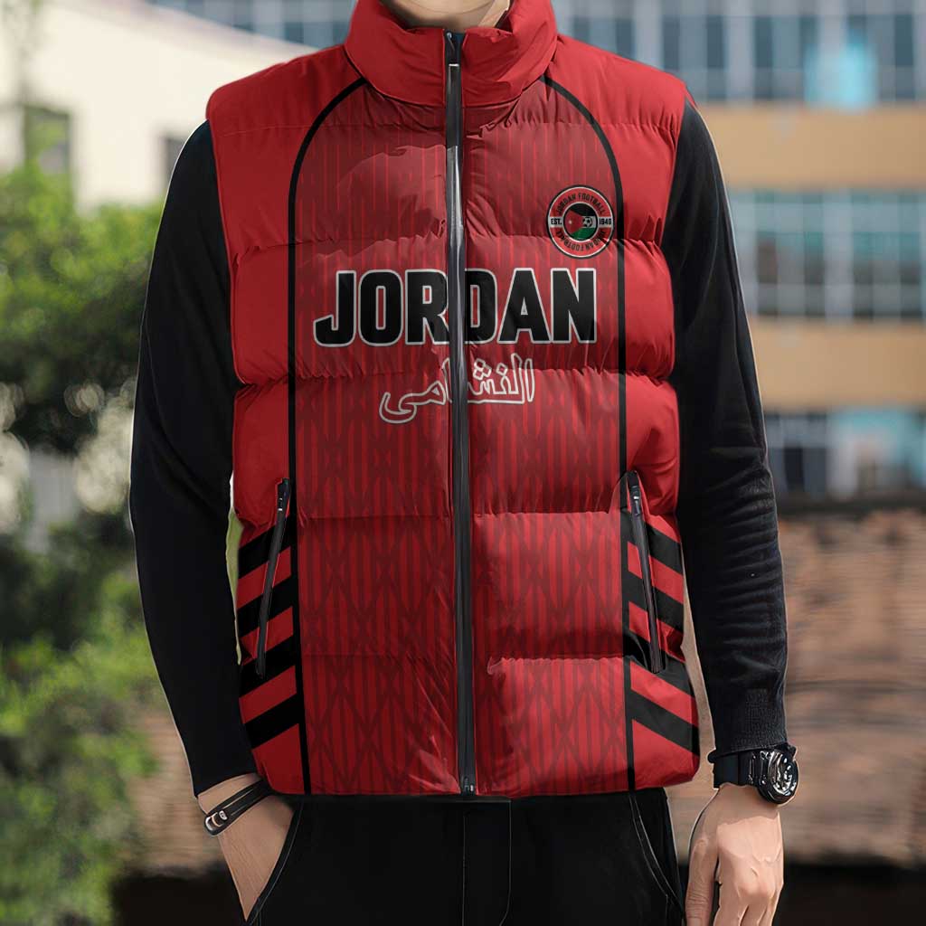 Custom Jordan Football 2026 Sleeveless Puffer Jacket Desert Falcons Rising - Red