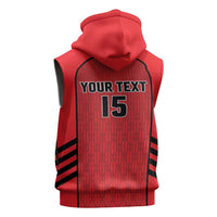 Custom Jordan Football 2026 Sleeveless Zip Hoodie Desert Falcons Rising - Red