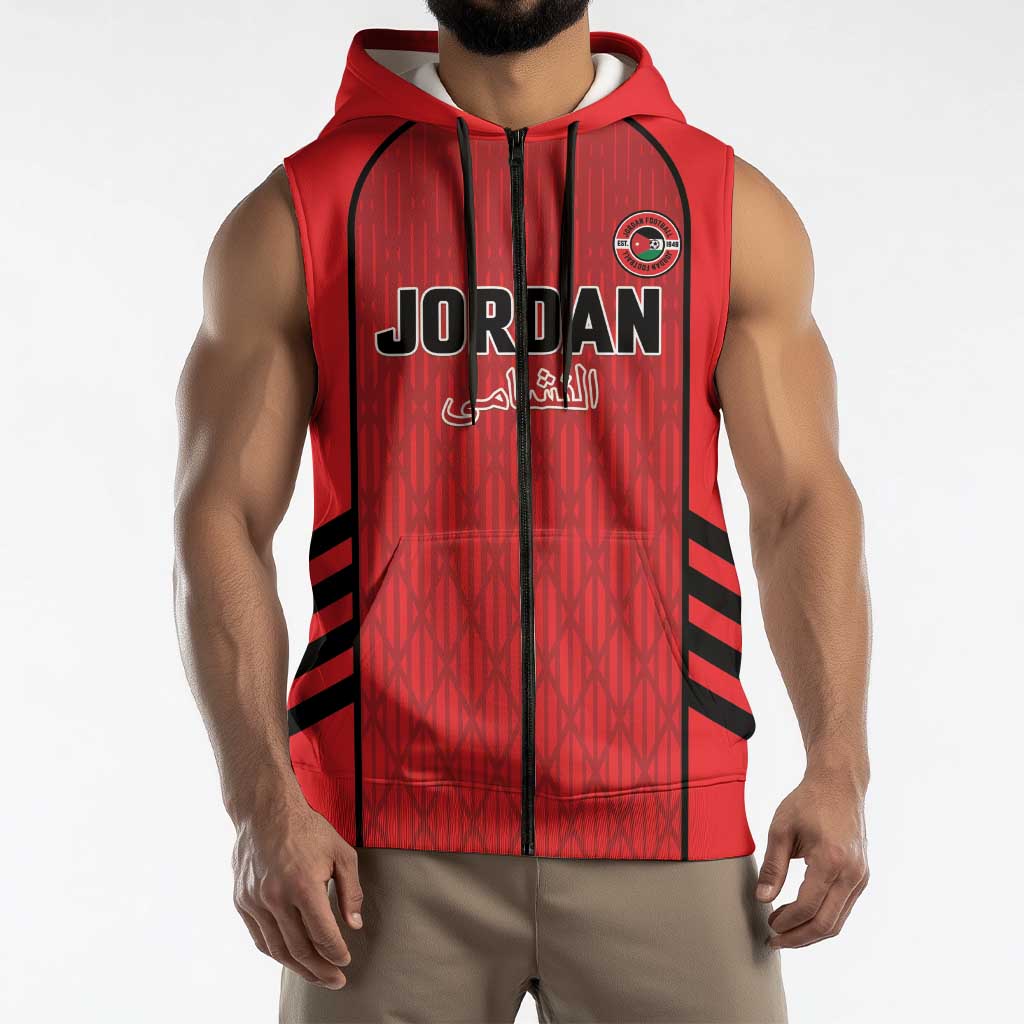 Custom Jordan Football 2026 Sleeveless Zip Hoodie Desert Falcons Rising - Red