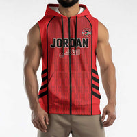 Custom Jordan Football 2026 Sleeveless Zip Hoodie Desert Falcons Rising - Red