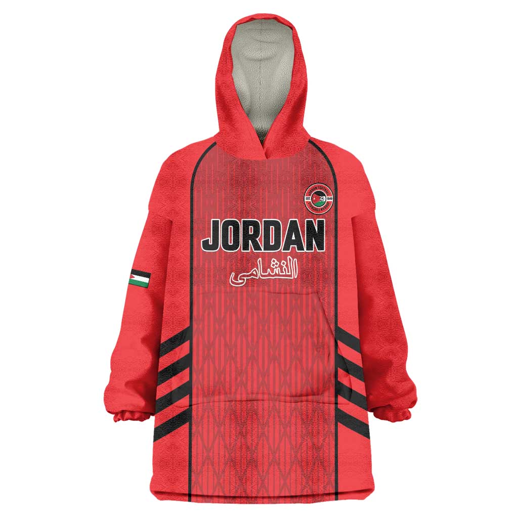 Custom Jordan Football 2026 Wearable Blanket Hoodie Desert Falcons Rising - Red