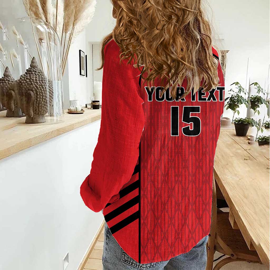 Custom Jordan Football 2026 Women Casual Shirt Desert Falcons Rising - Red