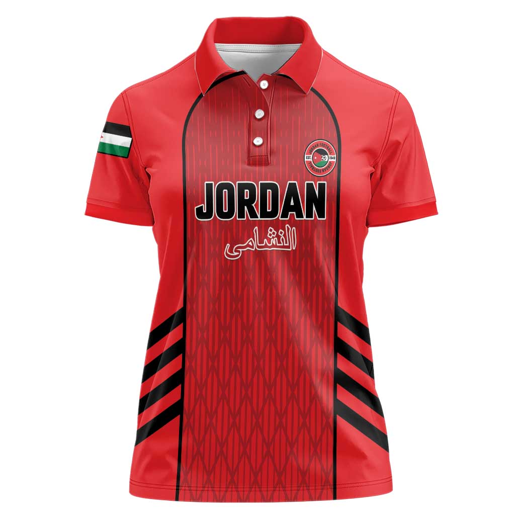 Custom Jordan Football 2026 Women Polo Shirt Desert Falcons Rising - Red