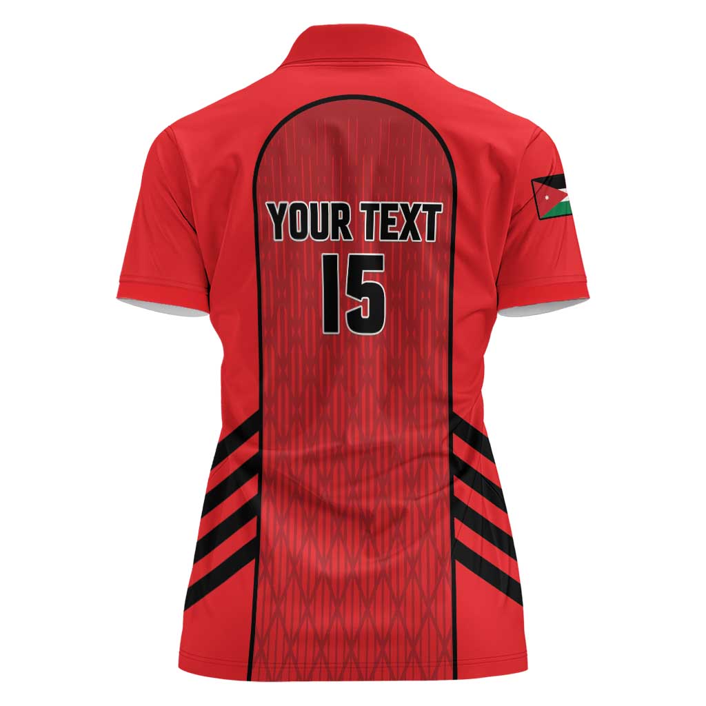Custom Jordan Football 2026 Women Polo Shirt Desert Falcons Rising - Red