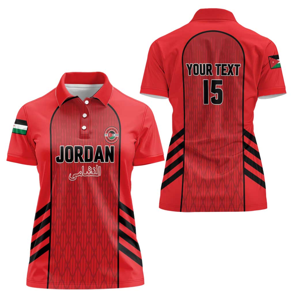 Custom Jordan Football 2026 Women Polo Shirt Desert Falcons Rising - Red