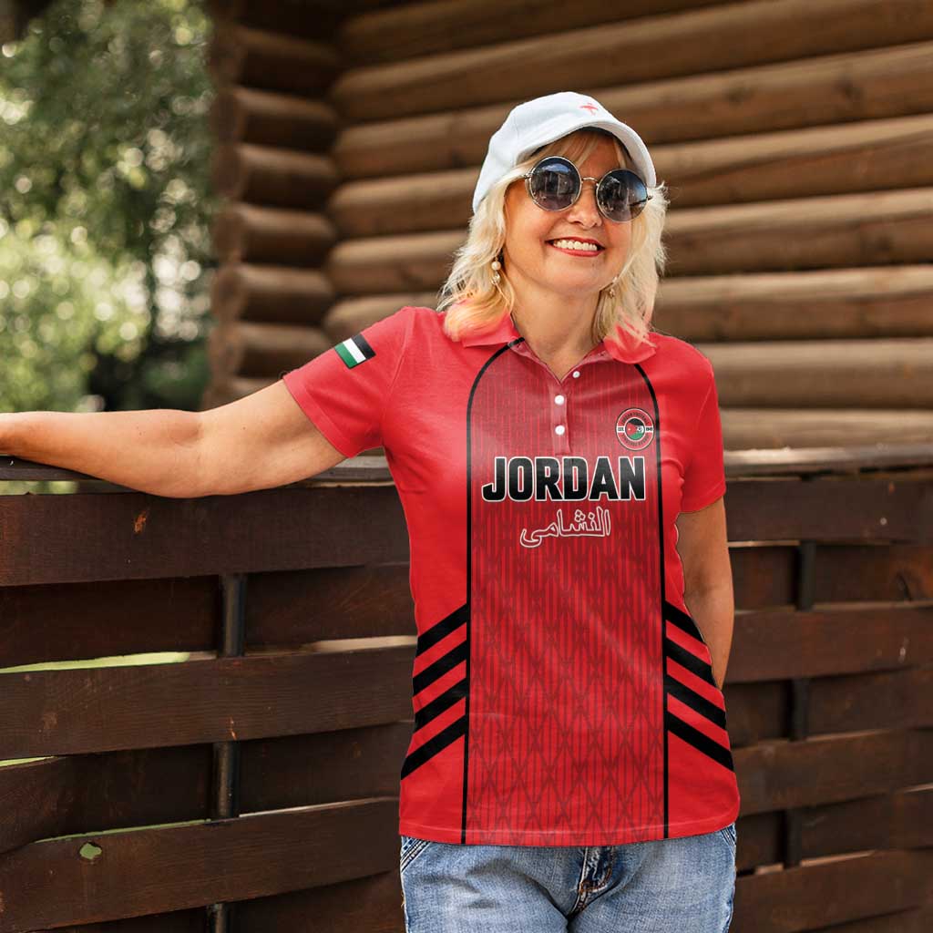 Custom Jordan Football 2026 Women Polo Shirt Desert Falcons Rising - Red