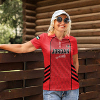 Custom Jordan Football 2026 Women Polo Shirt Desert Falcons Rising - Red