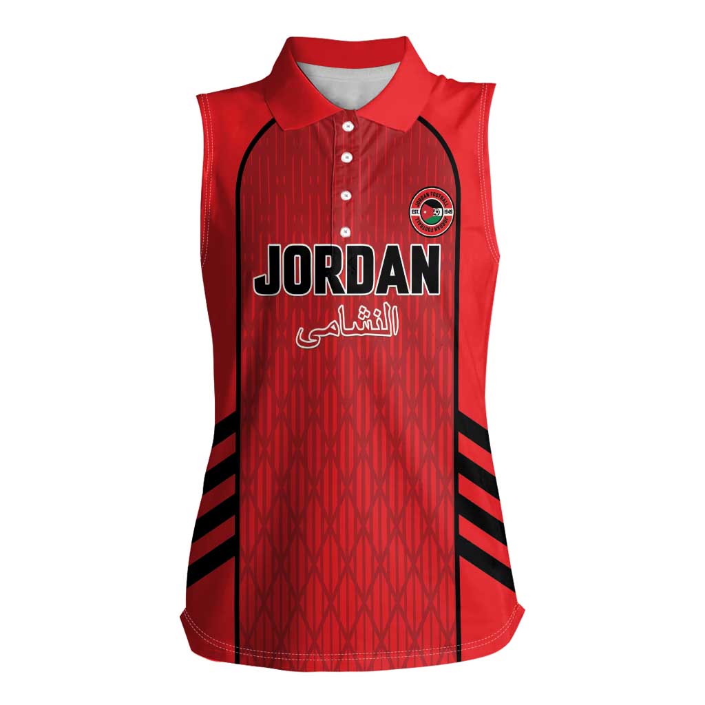Custom Jordan Football 2026 Women Sleeveless Polo Shirt Desert Falcons Rising - Red