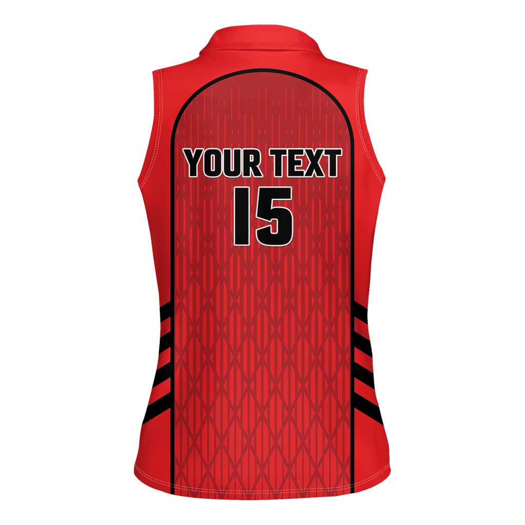 Custom Jordan Football 2026 Women Sleeveless Polo Shirt Desert Falcons Rising - Red