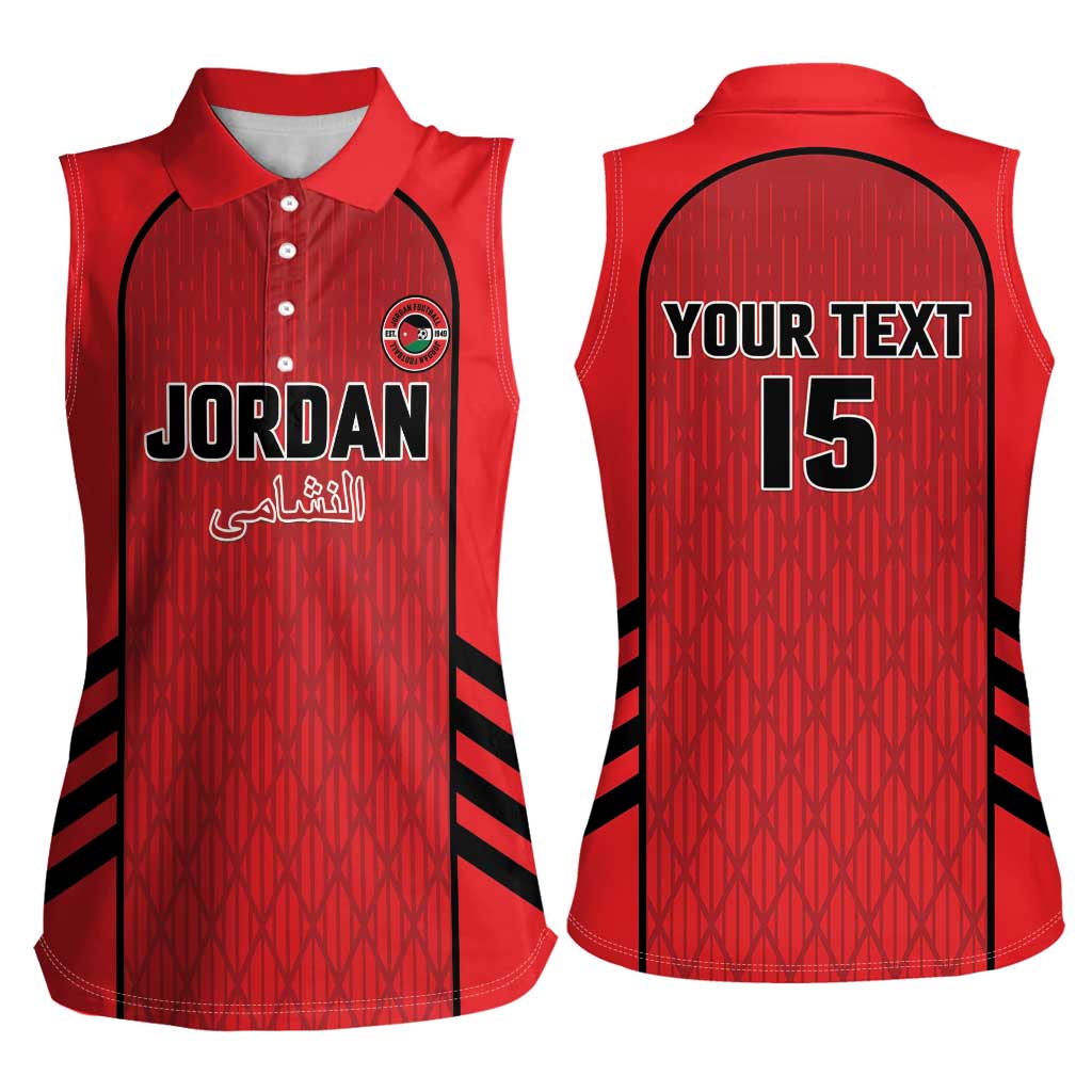 Custom Jordan Football 2026 Women Sleeveless Polo Shirt Desert Falcons Rising - Red