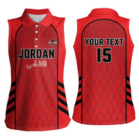 Custom Jordan Football 2026 Women Sleeveless Polo Shirt Desert Falcons Rising - Red