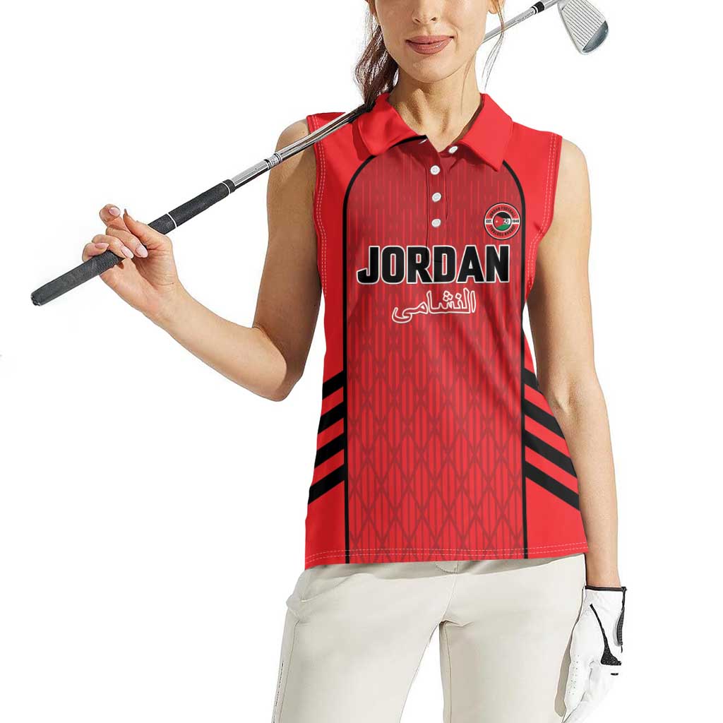 Custom Jordan Football 2026 Women Sleeveless Polo Shirt Desert Falcons Rising - Red
