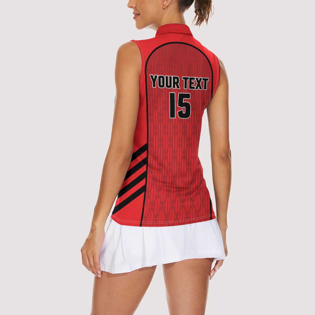 Custom Jordan Football 2026 Women Sleeveless Polo Shirt Desert Falcons Rising - Red
