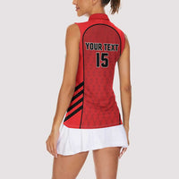 Custom Jordan Football 2026 Women Sleeveless Polo Shirt Desert Falcons Rising - Red