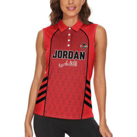 Custom Jordan Football 2026 Women Sleeveless Polo Shirt Desert Falcons Rising - Red