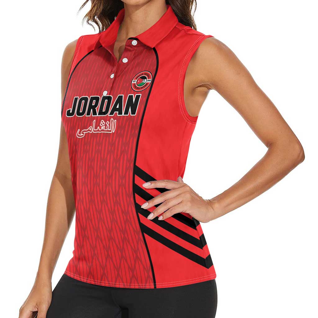 Custom Jordan Football 2026 Women Sleeveless Polo Shirt Desert Falcons Rising - Red