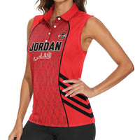 Custom Jordan Football 2026 Women Sleeveless Polo Shirt Desert Falcons Rising - Red