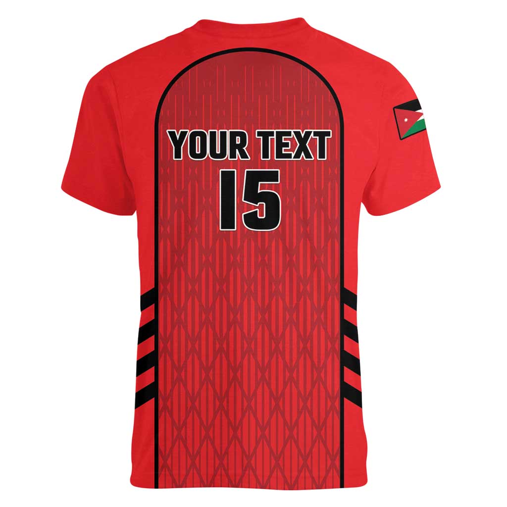 Custom Jordan Football 2026 Women V-Neck T-Shirt Desert Falcons Rising - Red