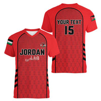 Custom Jordan Football 2026 Women V-Neck T-Shirt Desert Falcons Rising - Red