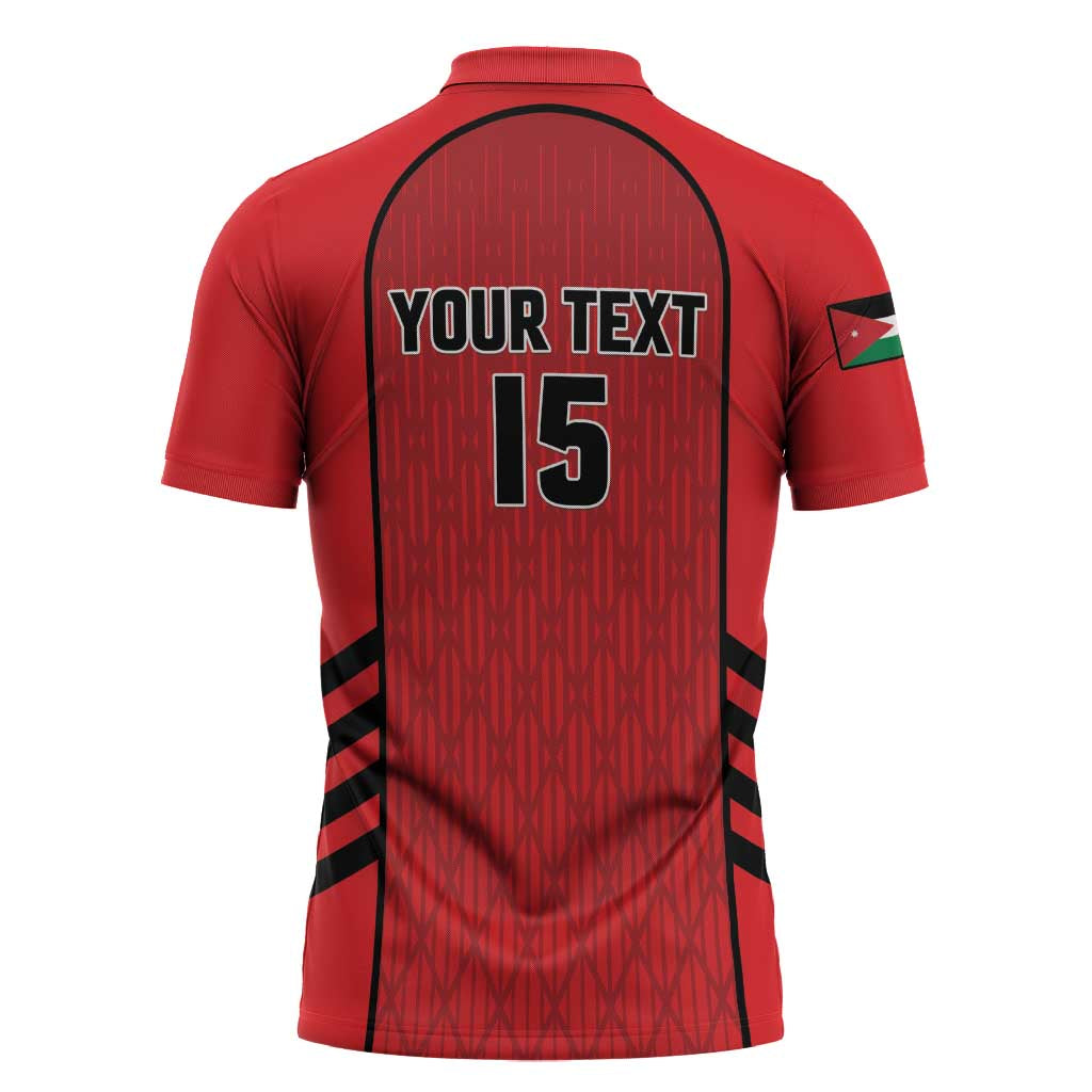 Custom Jordan Football 2026 Zipper Polo Shirt Desert Falcons Rising - Red