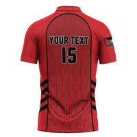Custom Jordan Football 2026 Zipper Polo Shirt Desert Falcons Rising - Red