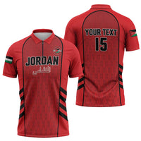 Custom Jordan Football 2026 Zipper Polo Shirt Desert Falcons Rising - Red