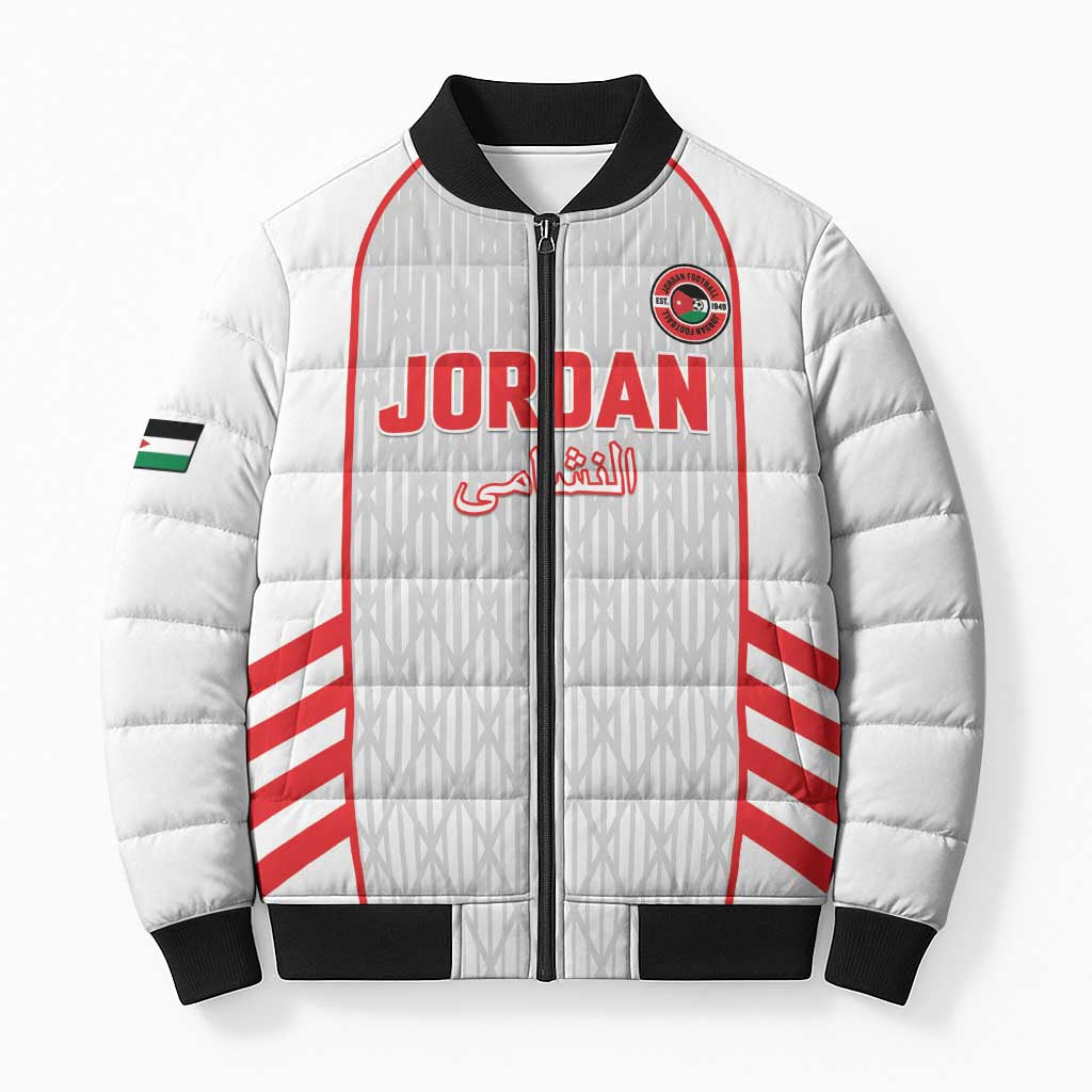 Custom Jordan Football 2026 Bomber Puffer Jacket Desert Falcons Rising - White