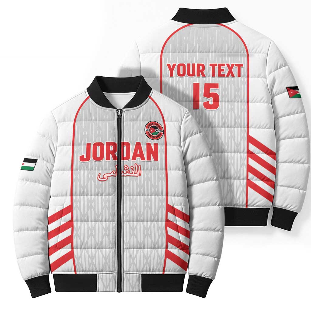 Custom Jordan Football 2026 Bomber Puffer Jacket Desert Falcons Rising - White