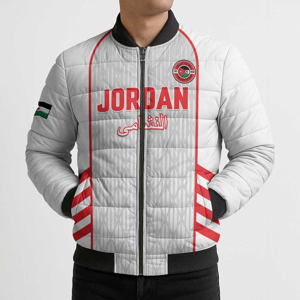 Custom Jordan Football 2026 Bomber Puffer Jacket Desert Falcons Rising - White