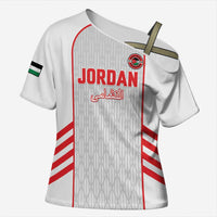 Custom Jordan Football 2026 Cross Shoulder Shirt Desert Falcons Rising - White