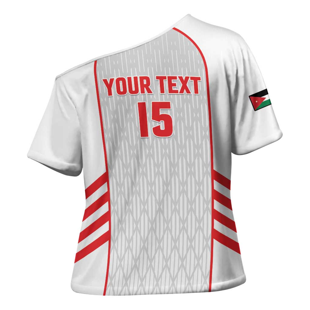 Custom Jordan Football 2026 Cross Shoulder Shirt Desert Falcons Rising - White
