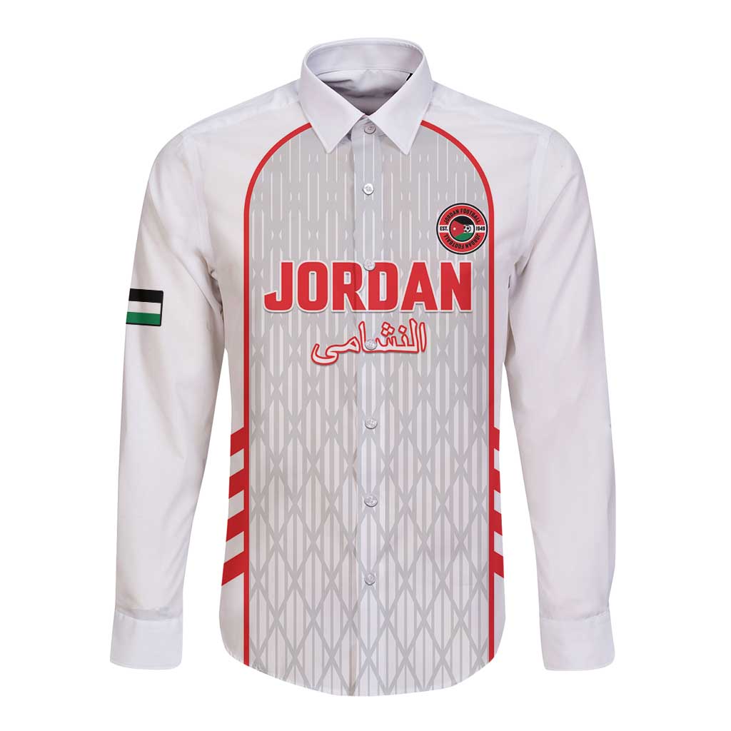 Custom Jordan Football 2026 Long Sleeve Button Shirt Desert Falcons Rising - White