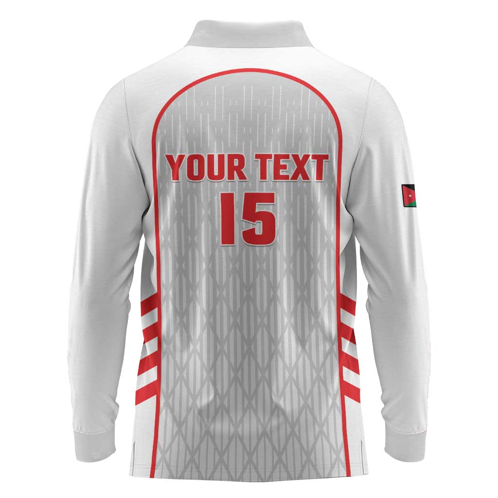 Custom Jordan Football 2026 Long Sleeve Polo Shirt Desert Falcons Rising - White