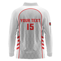 Custom Jordan Football 2026 Long Sleeve Polo Shirt Desert Falcons Rising - White