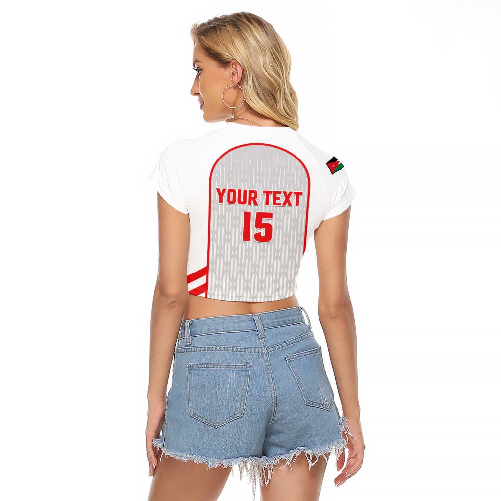 Custom Jordan Football 2026 Raglan Cropped T Shirt Desert Falcons Rising - White