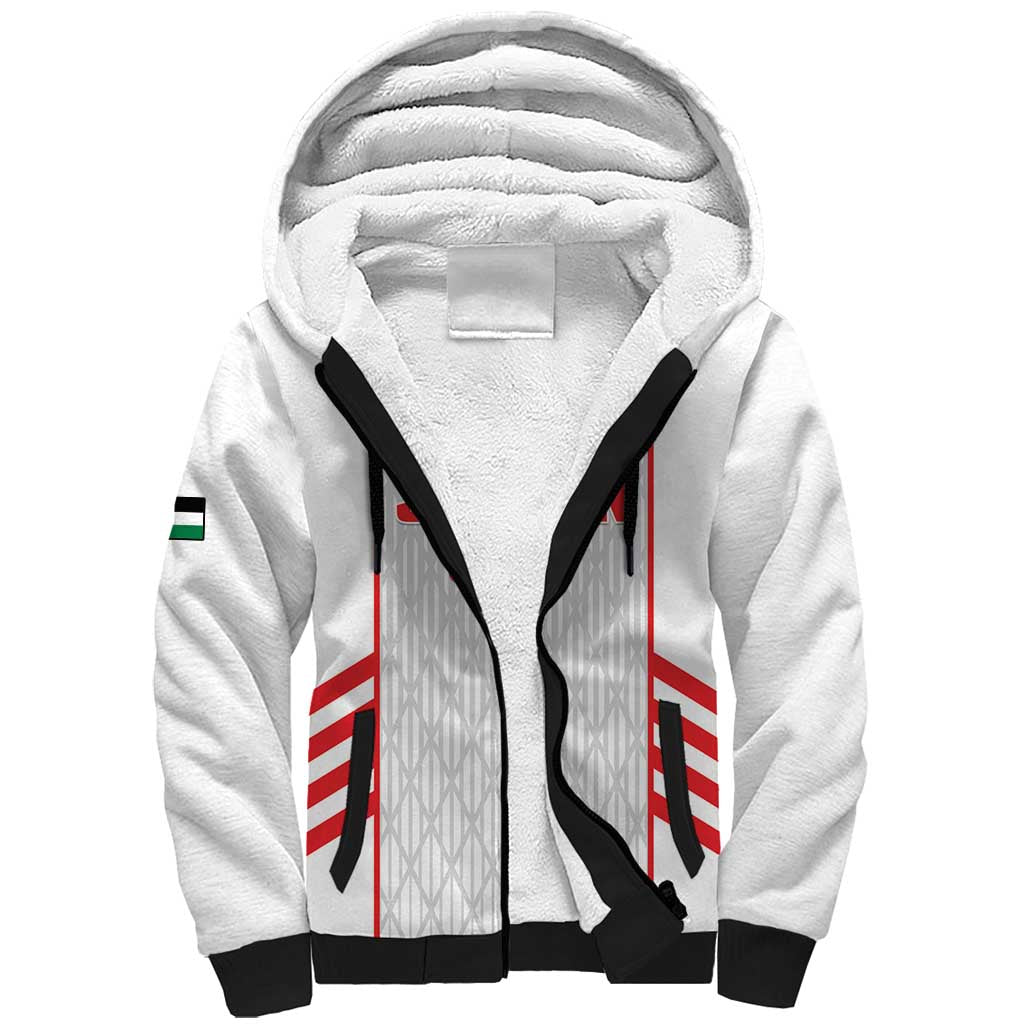 Custom Jordan Football 2026 Sherpa Hoodie Desert Falcons Rising - White