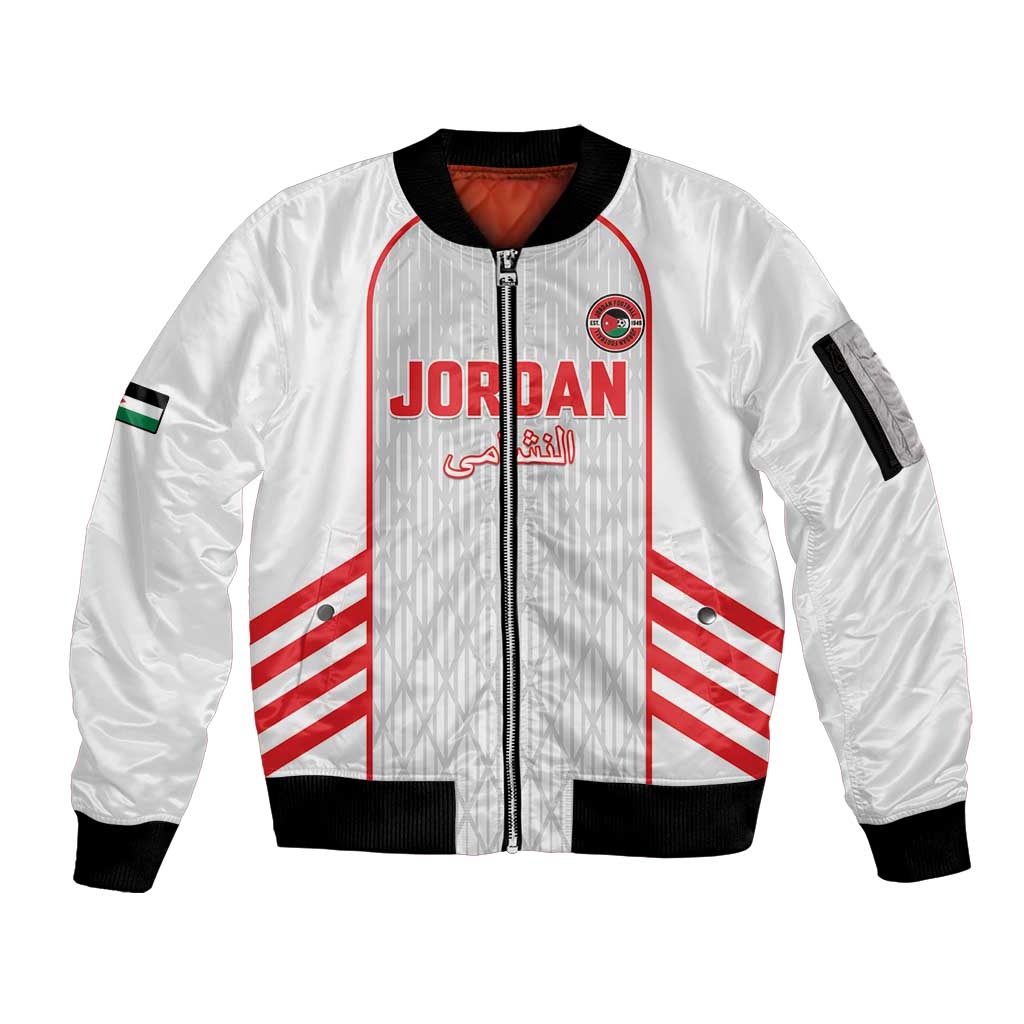 Custom Jordan Football 2026 Sleeve Zip Bomber Jacket Desert Falcons Rising - White