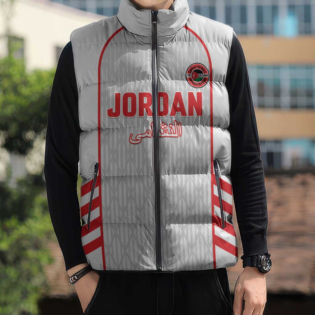 Custom Jordan Football 2026 Sleeveless Puffer Jacket Desert Falcons Rising - White