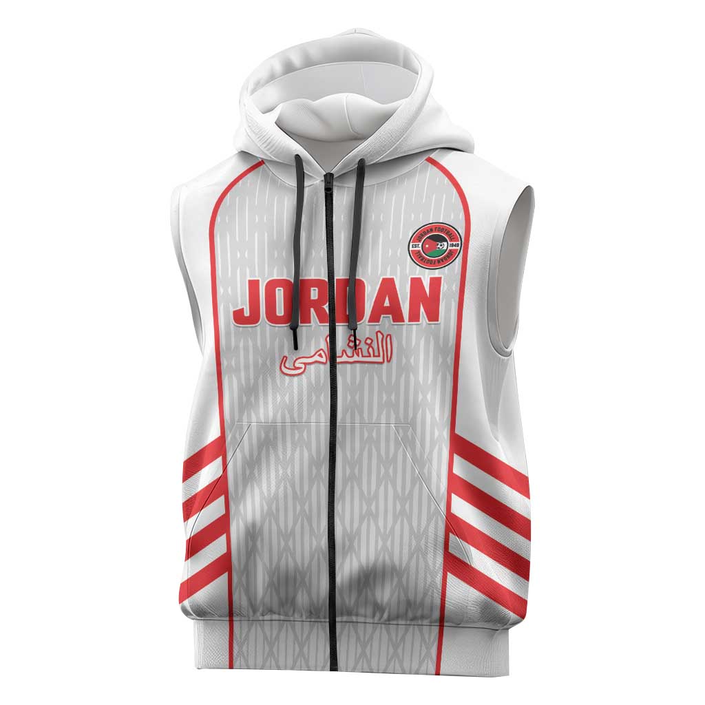 Custom Jordan Football 2026 Sleeveless Zip Hoodie Desert Falcons Rising - White
