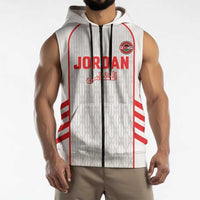 Custom Jordan Football 2026 Sleeveless Zip Hoodie Desert Falcons Rising - White