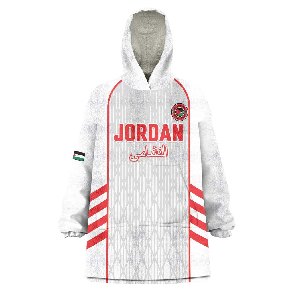 Custom Jordan Football 2026 Wearable Blanket Hoodie Desert Falcons Rising - White