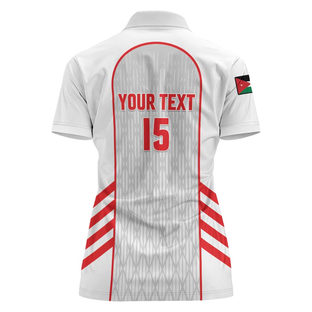 Custom Jordan Football 2026 Women Polo Shirt Desert Falcons Rising - White