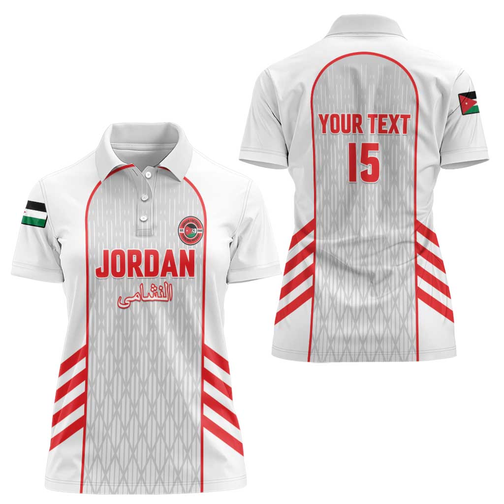 Custom Jordan Football 2026 Women Polo Shirt Desert Falcons Rising - White