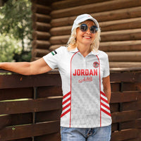 Custom Jordan Football 2026 Women Polo Shirt Desert Falcons Rising - White