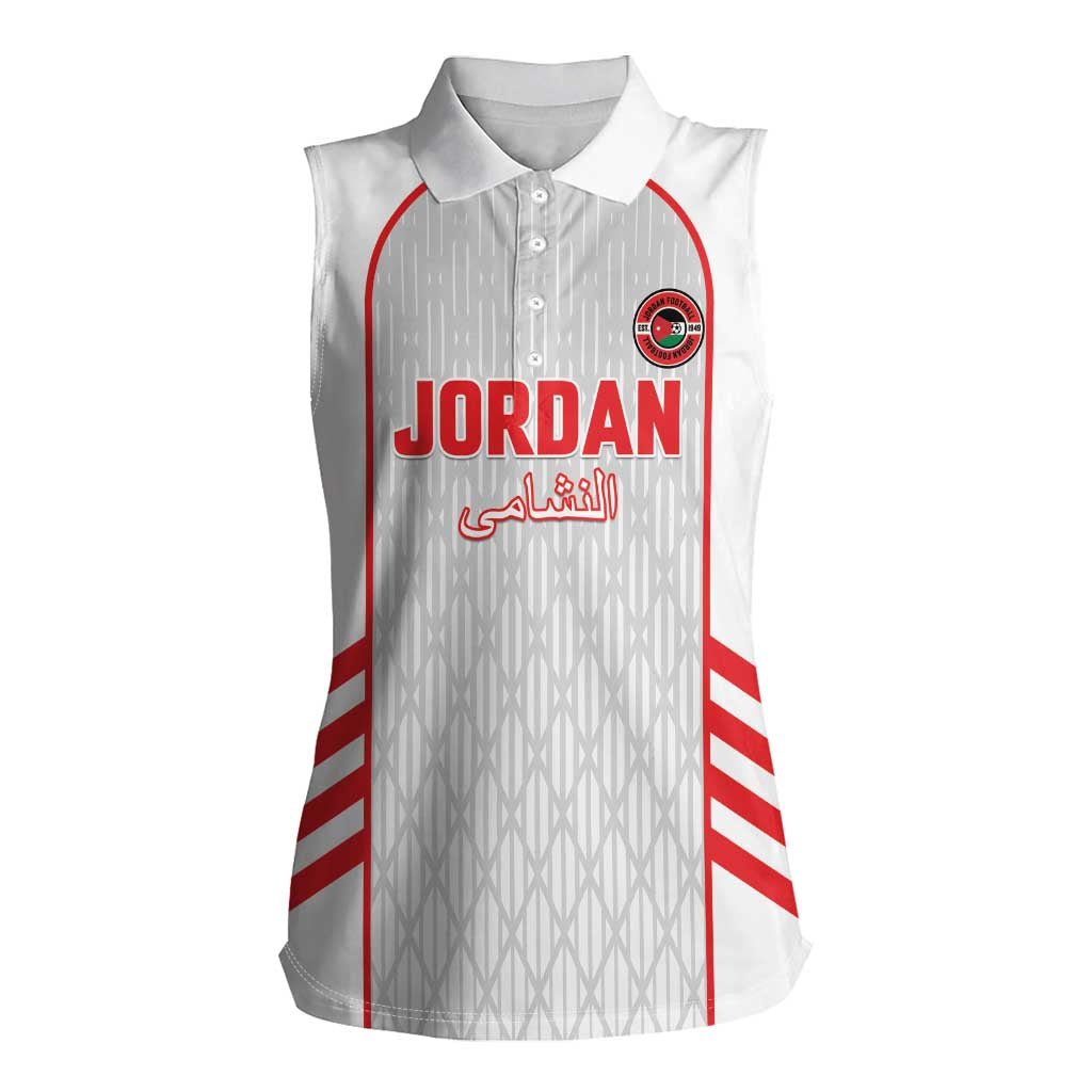 Custom Jordan Football 2026 Women Sleeveless Polo Shirt Desert Falcons Rising - White